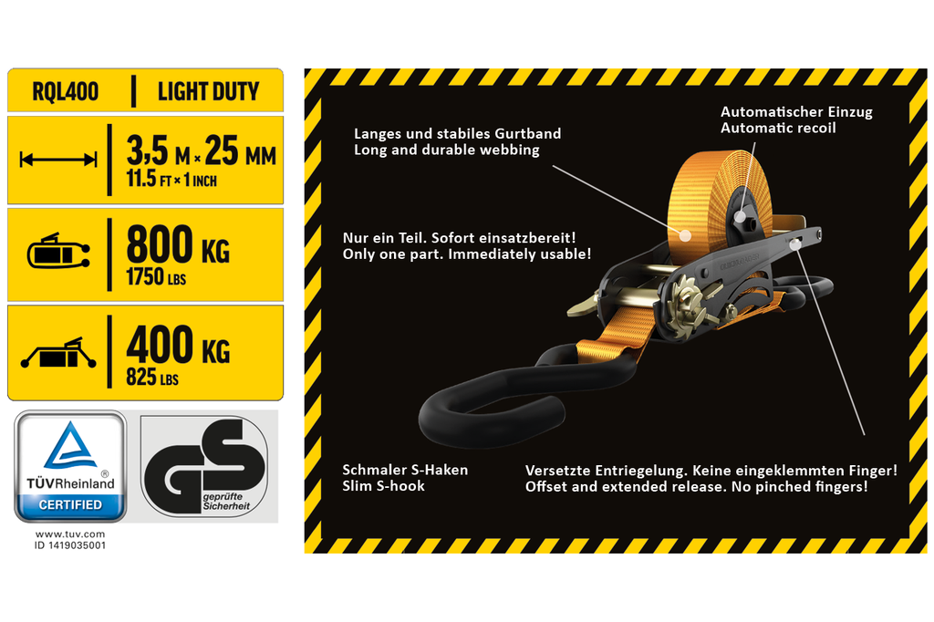 RESCUE-Spanngurt RQL400 3,5M
