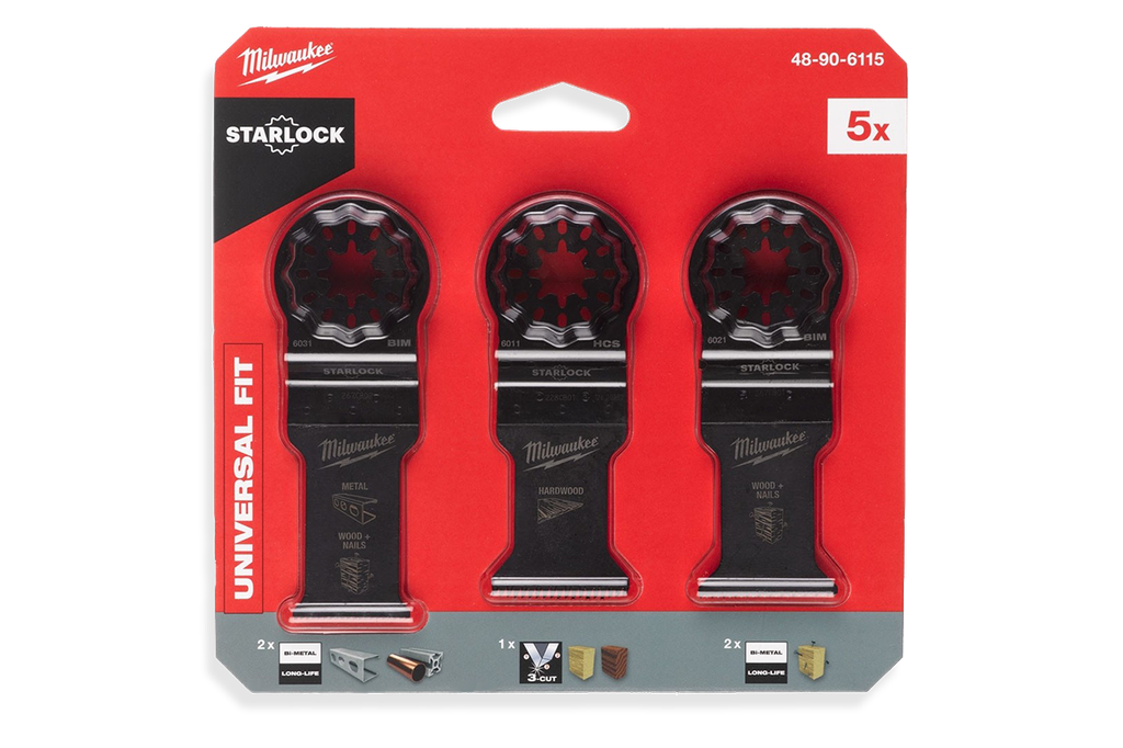 Multitool-Sägeblatt-Set 5-teilig Holz/Metall - Milwaukee