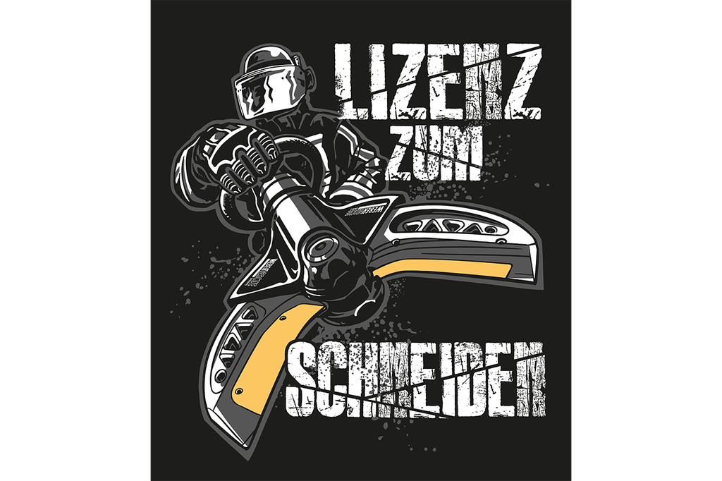 Aufkleber Lizenz zum Schneiden